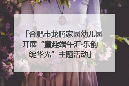 合肥市龙腾家园幼儿园开展“童趣端午汇·乐韵绽华光”主题活动