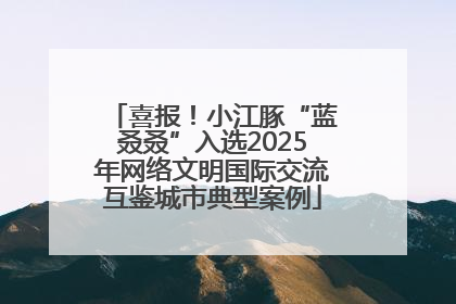 喜报！小江豚“蓝叒叒”入选2025年网络文明国际交流互鉴城市典型案例