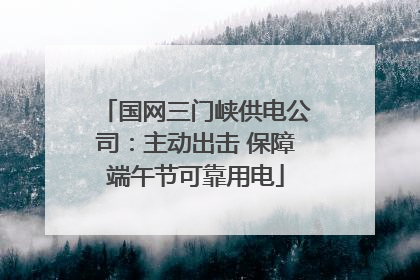 国网三门峡供电公司：主动出击 保障端午节可靠用电