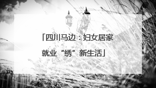 四川马边：妇女居家就业“绣”新生活