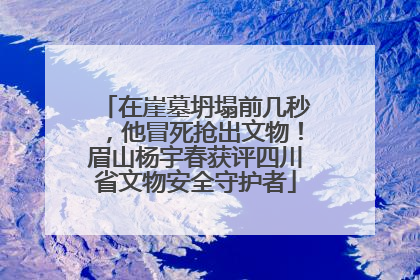 在崖墓坍塌前几秒，他冒死抢出文物！眉山杨宇春获评四川省文物安全守护者