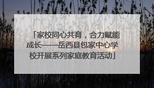 家校同心共育，合力赋能成长——岳西县包家中心学校开展系列家庭教育活动