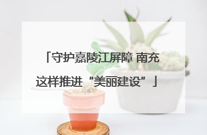 守护嘉陵江屏障 南充这样推进“美丽建设”