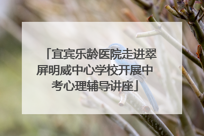 宜宾乐龄医院走进翠屏明威中心学校开展中考心理辅导讲座