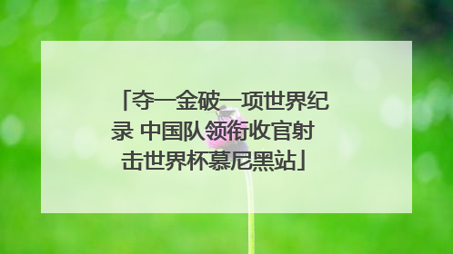 夺一金破一项世界纪录 中国队领衔收官射击世界杯慕尼黑站