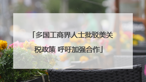 多国工商界人士批驳美关税政策 呼吁加强合作