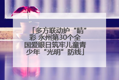 多方联动护“睛”彩 永州第30个全国爱眼日筑牢儿童青少年“光明”防线