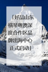 好品山东横琴粤澳深度合作区品牌出海中心正式启动