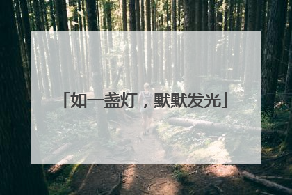 如一盏灯，默默发光