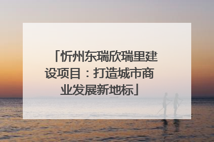 忻州东瑞欣瑞里建设项目：打造城市商业发展新地标