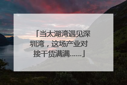 当太湖湾遇见深圳湾，这场产业对接干货满满……
