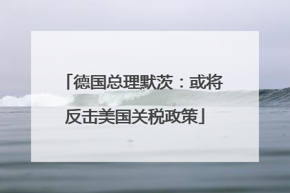 德国总理默茨：或将反击美国关税政策