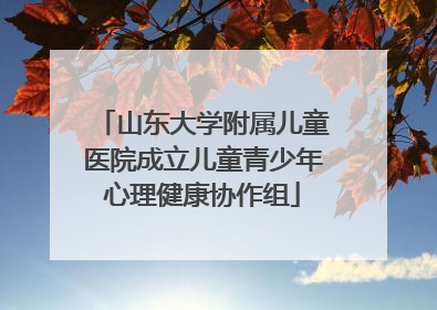 山东大学附属儿童医院成立儿童青少年心理健康协作组