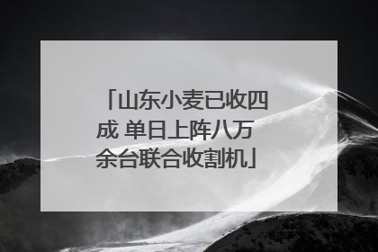 山东小麦已收四成 单日上阵八万余台联合收割机
