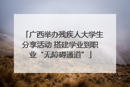 广西举办残疾人大学生分享活动 搭建学业到职业“无障碍通道”