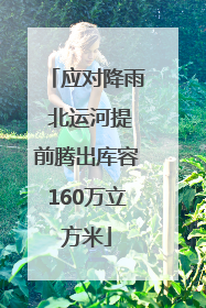 应对降雨 北运河提前腾出库容160万立方米