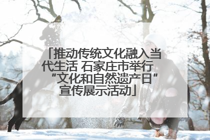 推动传统文化融入当代生活 石家庄市举行“文化和自然遗产日”宣传展示活动