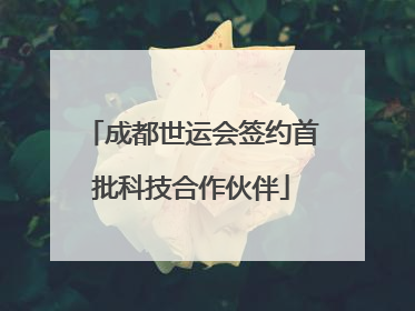 成都世运会签约首批科技合作伙伴