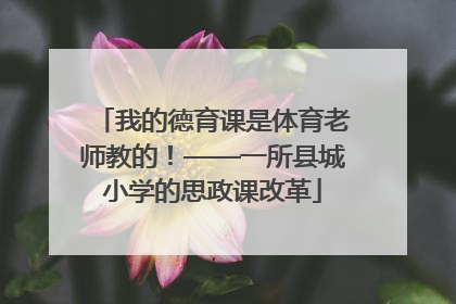 我的德育课是体育老师教的！——一所县城小学的思政课改革
