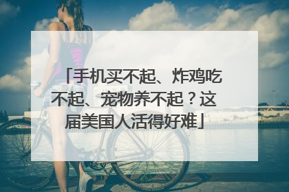 手机买不起、炸鸡吃不起、宠物养不起？这届美国人活得好难