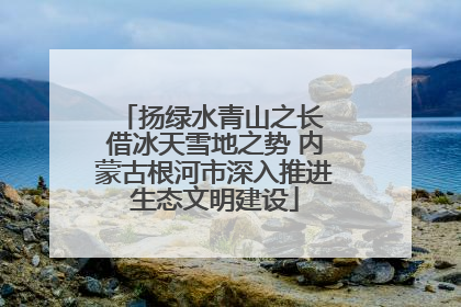 扬绿水青山之长 借冰天雪地之势 内蒙古根河市深入推进生态文明建设