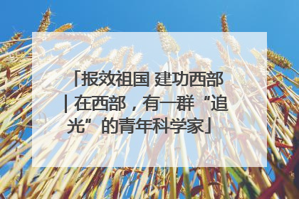 报效祖国 建功西部｜在西部，有一群“追光”的青年科学家