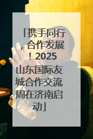 携手同行，合作发展！2025山东国际友城合作交流周在济南启动