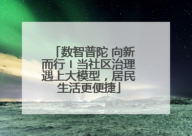 数智普陀 向新而行〡当社区治理遇上大模型，居民生活更便捷