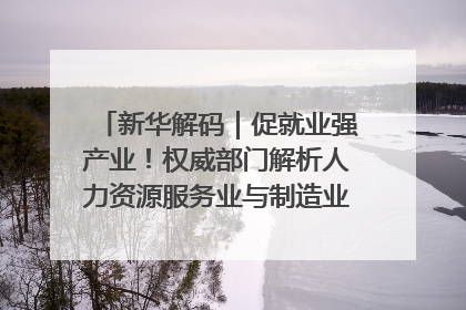 新华解码｜促就业强产业！权威部门解析人力资源服务业与制造业融合发展试点