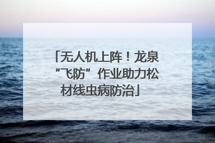无人机上阵！龙泉“飞防”作业助力松材线虫病防治