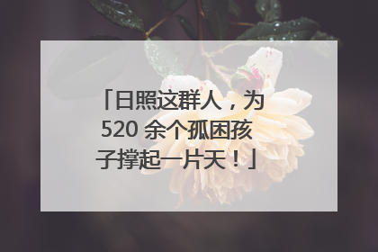 日照这群人，为 520 余个孤困孩子撑起一片天！