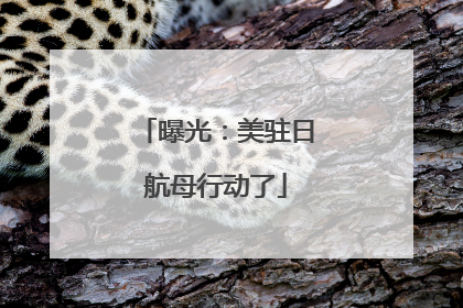 曝光：美驻日航母行动了