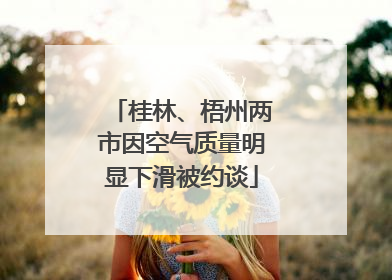 桂林、梧州两市因空气质量明显下滑被约谈