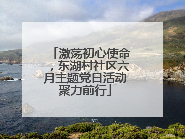 激荡初心使命，东湖村社区六月主题党日活动聚力前行