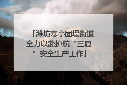 潍坊寒亭固堤街道全力以赴护航“三夏”安全生产工作