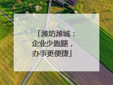 潍坊潍城：企业少跑腿，办事更便捷