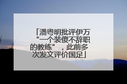 潘粤明批评伊万“一个装傻不辞职的教练”，此前多次发文评价国足