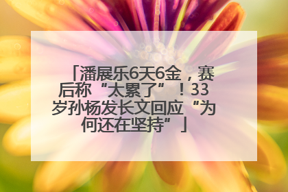 潘展乐6天6金，赛后称“太累了”！33岁孙杨发长文回应“为何还在坚持”