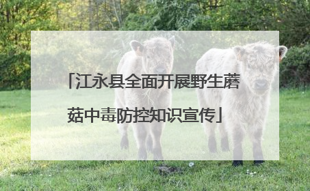 江永县全面开展野生蘑菇中毒防控知识宣传