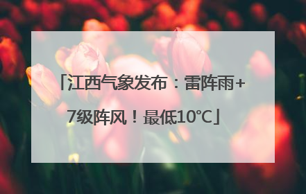 江西气象发布：雷阵雨+7级阵风！最低10℃