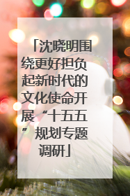 沈晓明围绕更好担负起新时代的文化使命开展“十五五”规划专题调研
