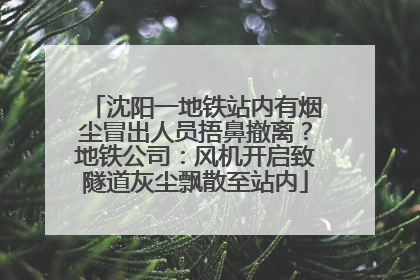 沈阳一地铁站内有烟尘冒出人员捂鼻撤离？地铁公司：风机开启致隧道灰尘飘散至站内