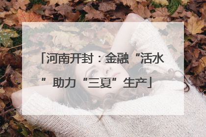 河南开封：金融“活水”助力“三夏”生产