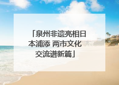 泉州非遗亮相日本浦添 两市文化交流谱新篇