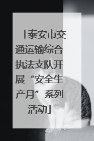 泰安市交通运输综合执法支队开展“安全生产月”系列活动