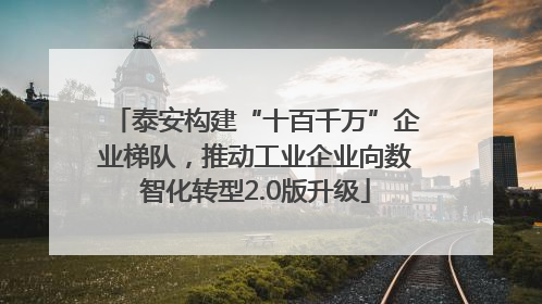 泰安构建“十百千万”企业梯队，推动工业企业向数智化转型2.0版升级