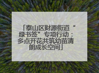 泰山区财源街道“绿书签”专项行动：多点开花共筑幼苗清朗成长空间