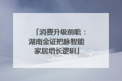 消费升级前瞻：湖南金证把脉智能家居增长逻辑