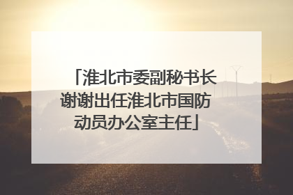 淮北市委副秘书长谢谢出任淮北市国防动员办公室主任
