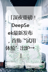 深夜重磅！DeepSeek最新发布，首批“试用体验”出炉→